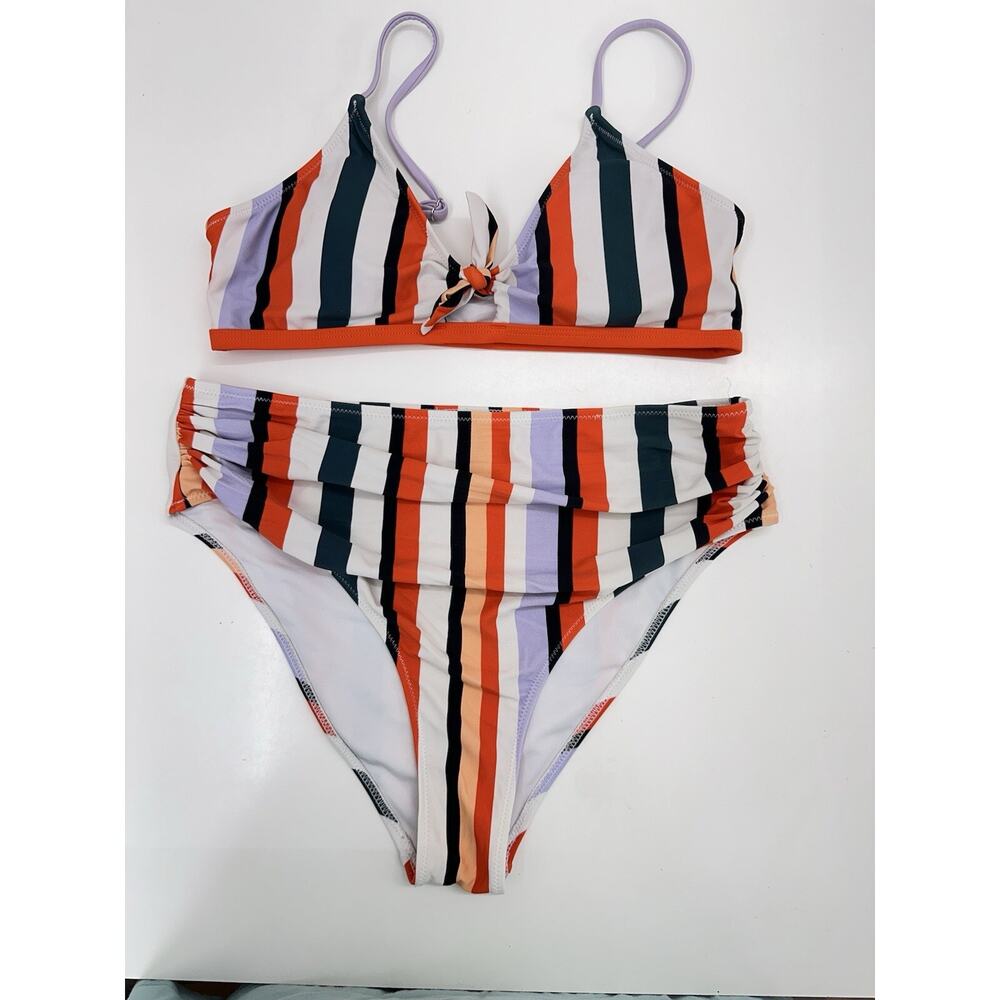 Unbranded Womens Swimsuit Size Unknown Two-Piece Bikini Striped Padded